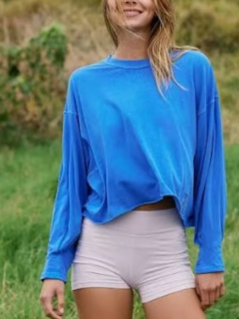 FREE PEOPLE FP MOVEMENT INSPIRE LAYER TOP TEE LONG SLEEVE CORAL PEACH $50 L - Picture 5 of 13